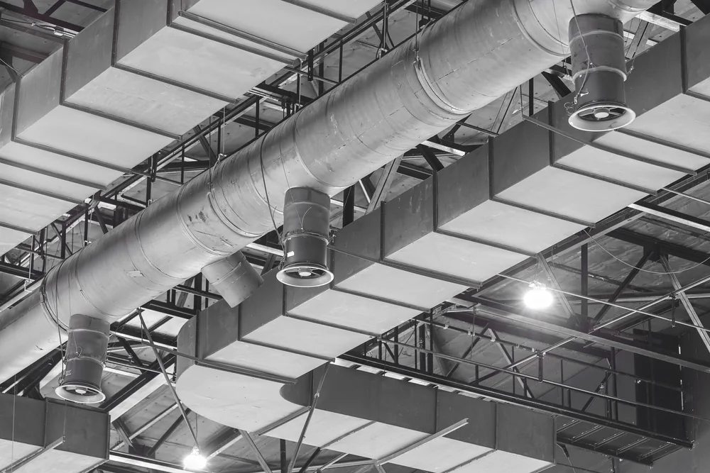 Large commercial duct installation
